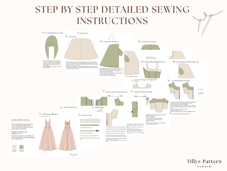Leona dress step by step sewing instructions. Sewing tutorial.