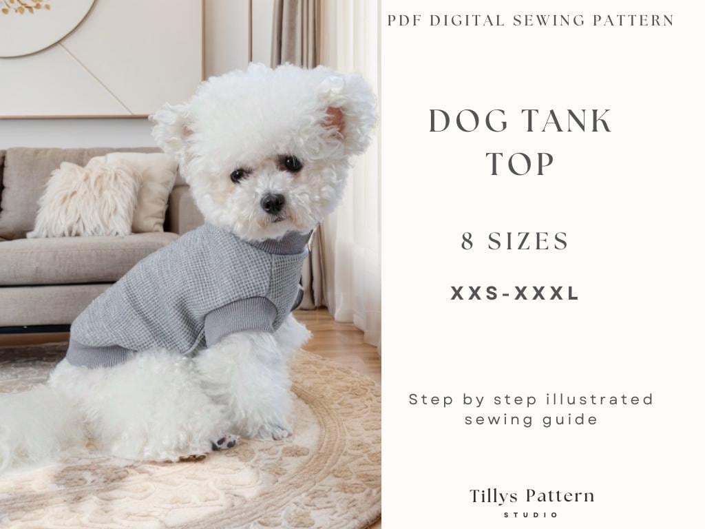 Dog Tank Top Sewing Pattern| Dog Pattern| XXS-XXXL for Big or Small Dogs| Pet Pattern| Dog Clothes Pattern| Sewing Pattern for Dog - Etsy for Free Printable Sewing Patterns For Dog Clothes
