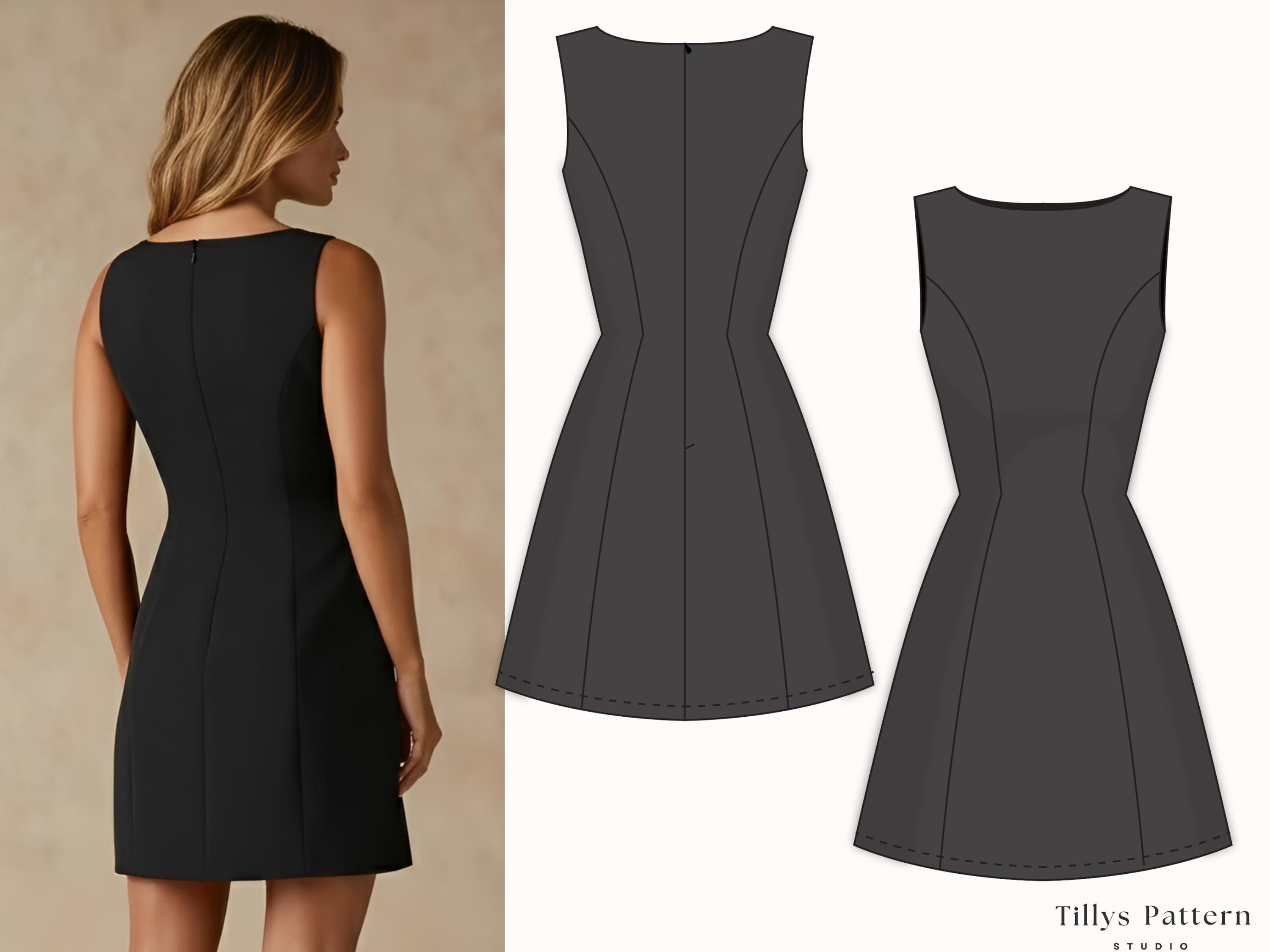 Boat Neck Mini Dress Sewing Pattern| A Line Dress Pattern| Wedding Guest  Dress| Easy Sewing Pattern| Sleeveless Dress Pattern| US 00-22 - Etsy