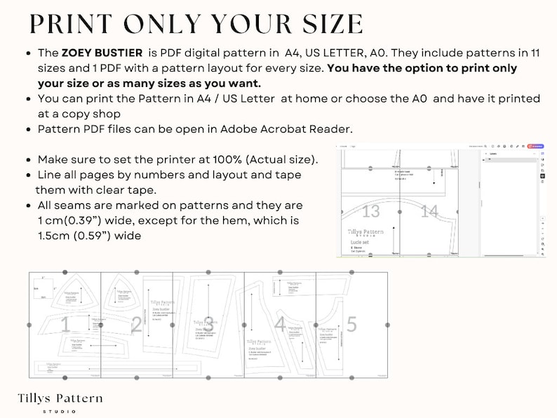 Print only your size.