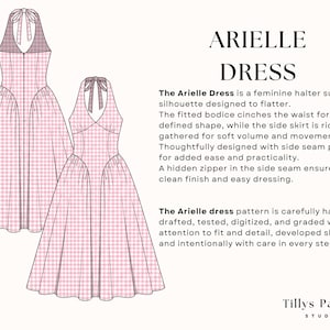The Arielle dress pattern is carefully hand-drafted, tested, digitized, and graded with attention to fit and detail, developed slowly and intentionally with care in every step.