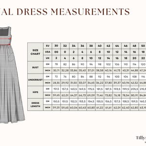 Final dress measurements