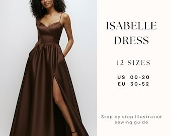 Evening Dress Sewing Pattern| Sweetheart Neckline Dress| Formal Dress Pattern| Wedding Dress Pattern|Prom Dress Sewing Pattern| US 0-22