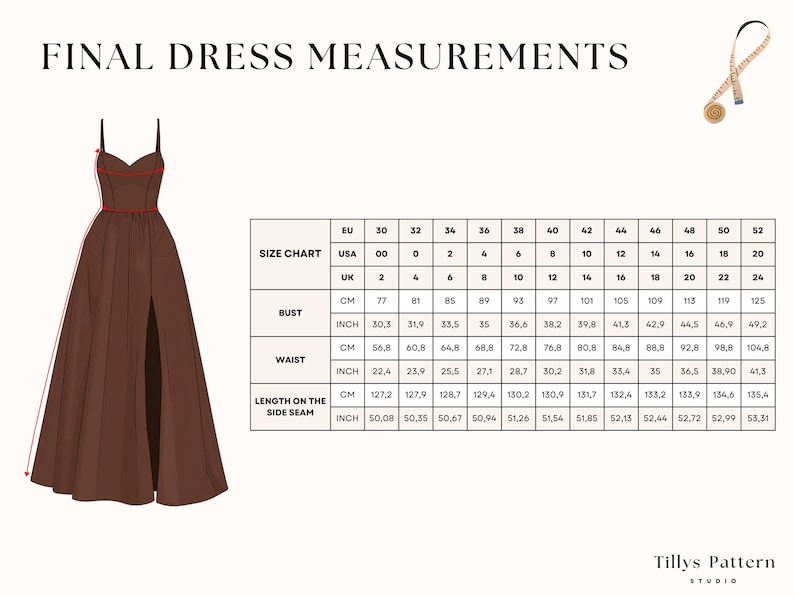 PDF Digital sewing pattern. Maxi dress pattern. Easy beginner pattern 12 sizes: US 00-20, EU 30-52. Step by step easy sewing instructions. Sewing tutorial. Evening gown with slit digital pattern. The Christel maxi dress digital PDF sewing pattern package includes 4 PDF files:A4 paper size pattern for home printing, US paper size pattern for home printing, A0 paper size pattern for print shop printing and Pattern instructions file with size chart, cutting and printing layout, pattern pieces.