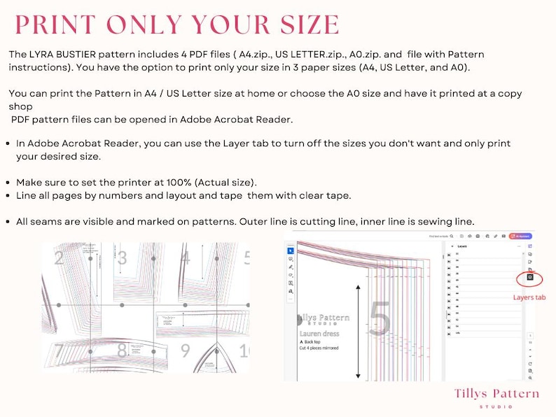Print only your size and save time and ink