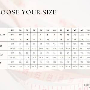 Body size chart