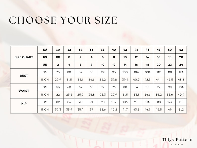 Body size chart