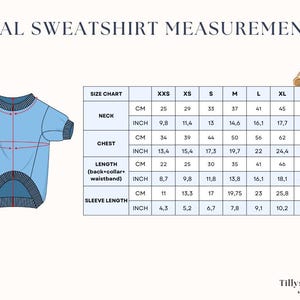 Final dog swetshirt measurements