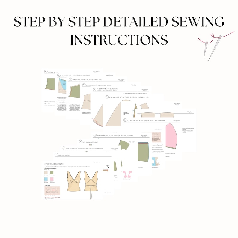 Step by step easy sewing instructions. Sewing tutorial. Step-by-step illustrated sewing tutorial.