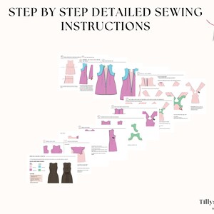 Keira dress step by step sewing instructions. Sewing tutorial.