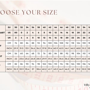 Size chart. US 00-24, EU 30-56, UK 2-26