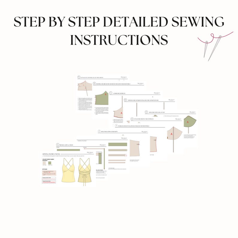 Step by step easy sewing instructions. Sewing tutorial. Step-by-step illustrated sewing tutorial.