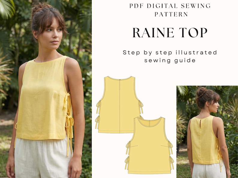Tops Sewing Pattern Bundle: Beginner DIY Women's Top (PDF Pattern US 00 ...
