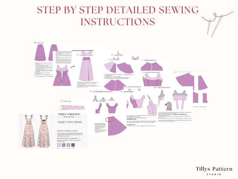Celine dress step by step sewing instructions. Sewing tutorial.