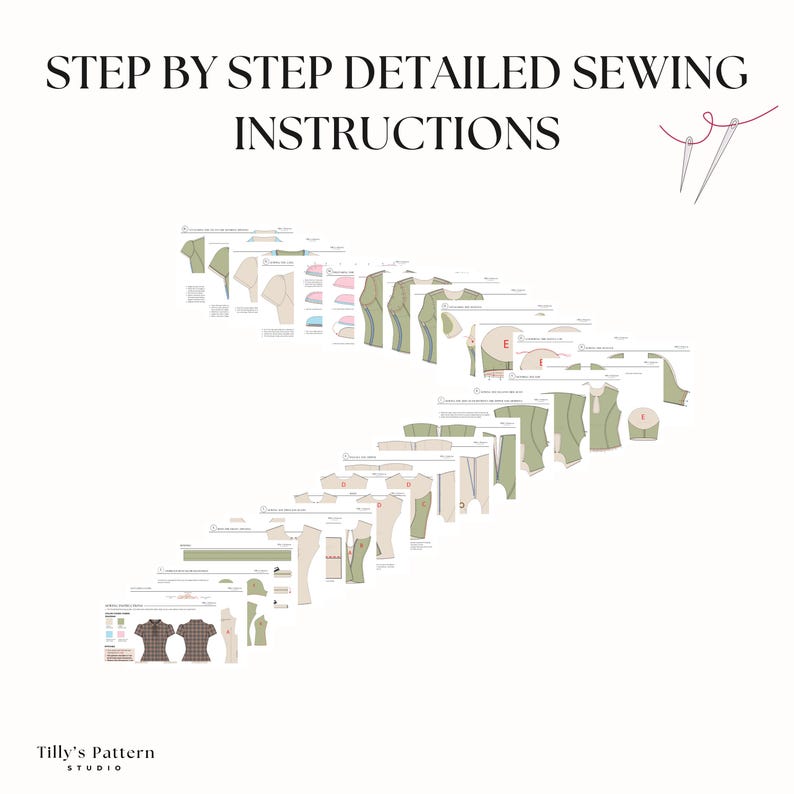 Step by step easy sewing instructions. Sewing tutorial. Step-by-step illustrated sewing tutorial.