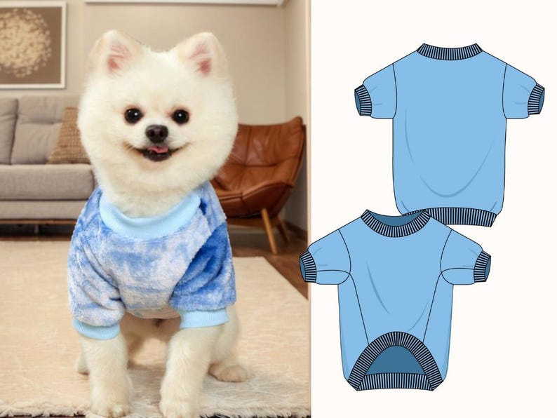 PDF Digital sewing pattern. Dog tank top pattern. 8 sizes: xxs - xxxl .Step by step easy sewing instructions. Layered sizes