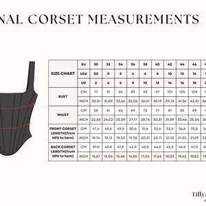 Final garment measurements