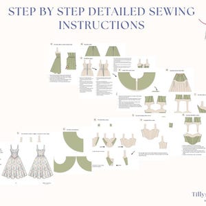 Millie corset mini dress step by step sewing instructions. Sewing tutorial.