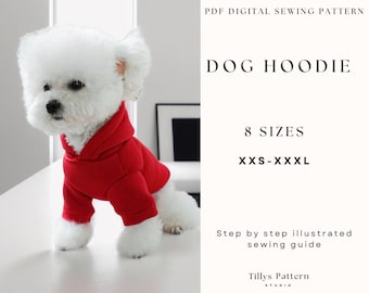 Dog Hoodie Sewing Pattern: Beginner-Friendly, XXS-XXXL Sizes (PDF Pattern)