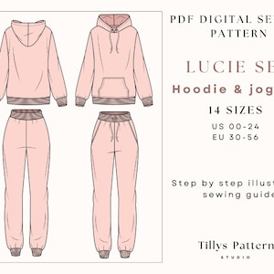 Hoodie pattern & jogging pattern|Women Hoodie| Women Jogging|Women Sewing Pattern|Sweatshirt Pattern|Lounge wear Pattern|Sweatpants Pattern