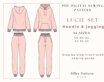 Hoodie pattern & jogging pattern|Women Hoodie| Women Jogging|Women Sewing Pattern|Sweatshirt Pattern|Lounge wear Pattern|Sweatpants Pattern