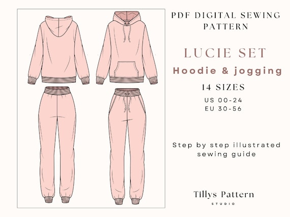 Hoodie pattern & jogging pattern|Women Hoodie| Women Jogging|Women Sewing Pattern|Sweatshirt Pattern|Lounge wear Pattern|Sweatpants Pattern