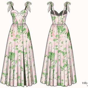 PDF Digital sewing pattern. Corset dress pattern. Easy beginner pattern 12 sizes: US 00-20, EU 30-52. Step by step easy sewing instructions.
Evening Bustier Dress Sewing Pattern| Slit Dress Pattern| Corset Dress Pattern|  Wedding Dress| Plus Size Sewing Pattern| US 00-20