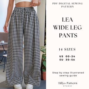 Wide Leg Pants Sewing Pattern| Women Pants Pattern| Palazzo Pants  Pattern | Lounge Wear Pattern| Elastic Waistband Pants | Sewing tutorial
