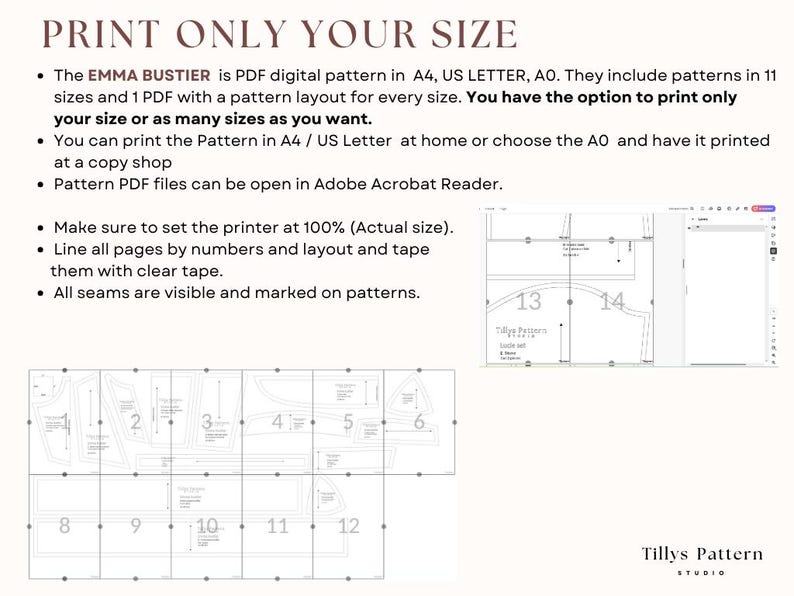 Print only your size.
