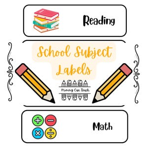PRINTABLE School Schedule Subject labels