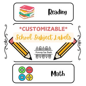 Customizable PRINTABLE School Schedule Subject labels