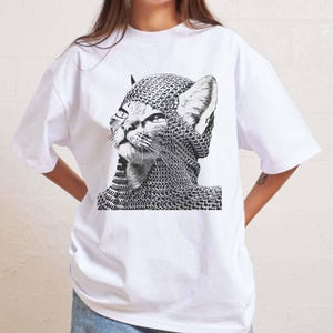 Knight Cat Rider Shirt, Retro 90s Graphic Tee, Dark Art, Medieval Shirt, Funny Cat, Meme Shirt, Grimdark, Fairycore, Gift For Him Her