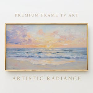 Sunset Beach Frame Tv Art, Coastal Tv Art, Digital Download Wall Art, Ocean Frame Tv Art, Beach Scene Tv Decor, Frame Tv Art Print