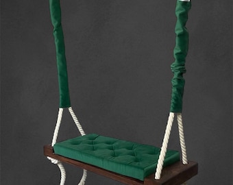 Columpio para adultos, Columpio de árbol, Columpio de cuerda, Columpio de banco, Columpio de patio, Columpio estilo banco, Columpio de madera al aire libre, Columpio de lujo, para la guardería.