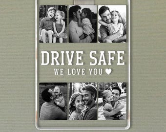 Custom Photo Collage Car Visor Clip, Custom Unique Gift For Dad, Father's Day Photo Sun Visor, Drive Safe Daddy, Car Decor, Husband Gift