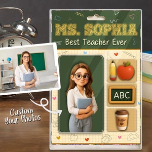 Custom Photo Teacher Action Figure Acrylic Block, Personalized Teacher 3D Action Figure, Back To School Gift, Best Teacher Ever,Teacher Gift