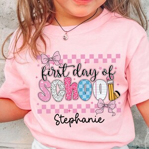 First Day Of School Kid T-shirt, Custom Kid Shirt With Name, Back To School Gift, Personalized First Day of School Tee, Kindergarten Shirt