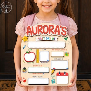 Custom First Day Of School Sign, Back To School Sign, Custom Kid Name Sign, Gift For Kid, Reusable Wood Photo Prop, 1st Day of School Board image 13