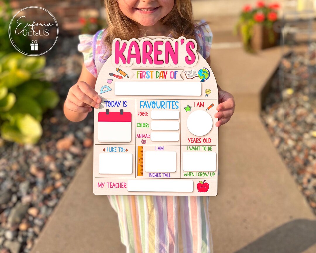 Personalized My First Day Of School Ornament - Back To School Ornaments Kindergarten Ornament 2024 Preschool Ornament First Day School Board Blonde Girl S 1st D