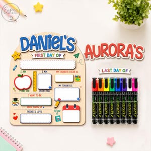 Custom First Day Of School Sign, Back To School Sign, Custom Kid Name Sign, Gift For Kid, Reusable Wood Photo Prop, 1st Day of School Board image 9