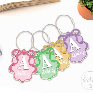 Personalized Backpack Name Tag for Girls, Custom Back To School Keychain,  Lunch Box Tag, Backpack Kids Name Tag, Diaper Bag Tag, Name Charm