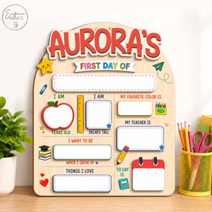 Custom First Day Of School Sign, Back To School Sign, Custom Kid Name Sign, Gift For Kid, Reusable Wood Photo Prop, 1st Day of School Board image 12