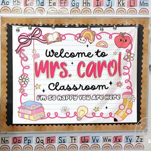 Personalized Teacher Classroom Tapestry, Teachers Name Classroom Banner, Welcome to Class Decor, Gift for Teacher, Back to School Tapestry