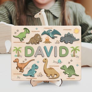 Custom Name Puzzle Board for Kids, Personalized Baby Toddler Wooden ...