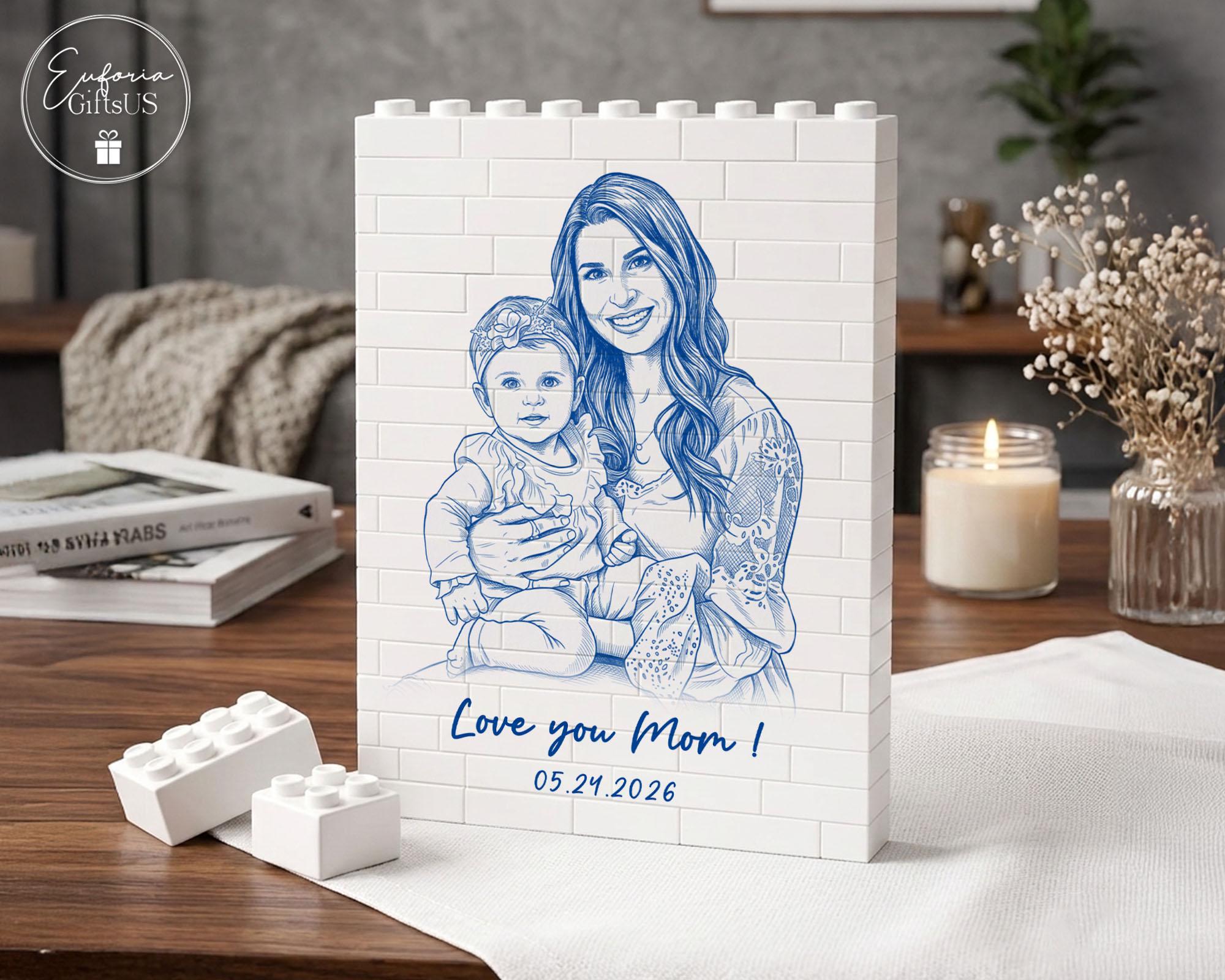 Custom Mom Photo Building Block, Custom Photo Mother's Day Gift, Retro ...