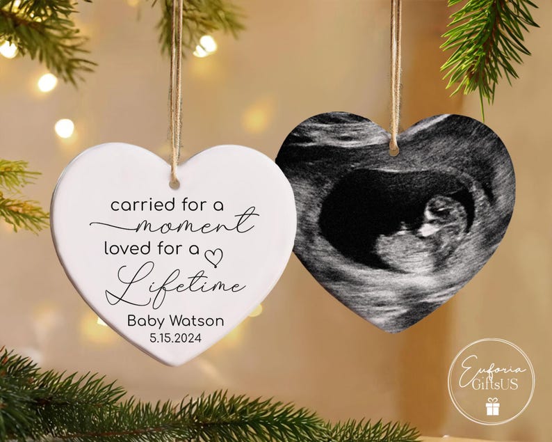 Baby Memorial Ornament, Miscarriage Ornament, Stillbirth Keepsake, Sympathy Gift, Baby Loss Ornament, Loss Of Baby Gift, Baby Ultrasound image 1