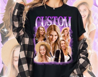Custom Girlfriend Bootleg Shirt, Boyfriend Shirt, Shirt With Girlfriend Face, Personalized Vintage Tshirt, Image Wife Shirt, Husband Shirt