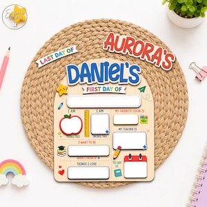 Custom First Day Of School Sign, Back To School Sign, Custom Kid Name Sign, Gift For Kid, Reusable Wood Photo Prop, 1st Day of School Board image 8