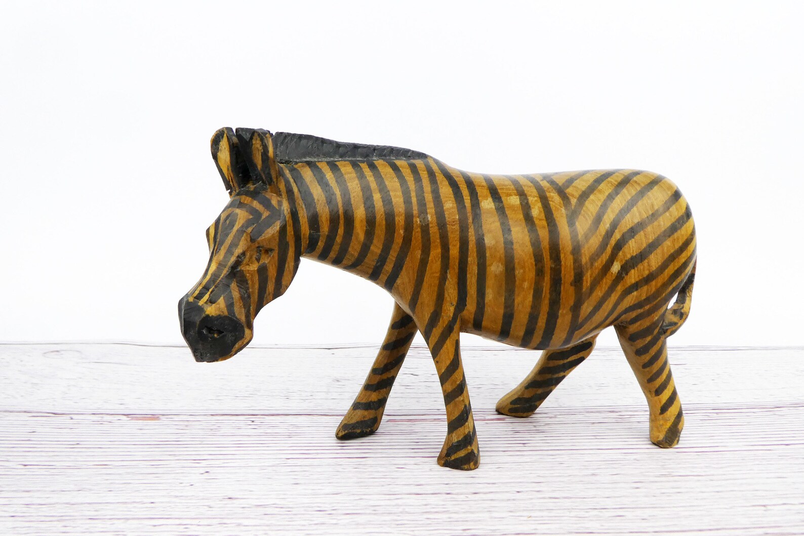 Wood Zebra Figurine Hand Carved in Kenya Vintage Jungle Etsy
