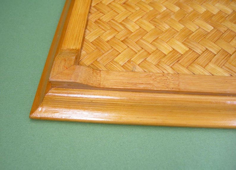 Hand-painted Red Bird /& Tree Vintage Asian Small Decorative Tray Woven 3-D Cube Design Japanese Woven Bamboo Tray Asian Home Decor